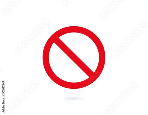 A red circle with a diagonal line through it