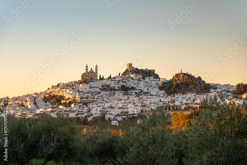 Olvera city in sunset in Spain