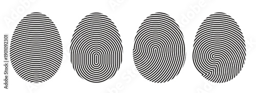 fingerprint icons black on white background