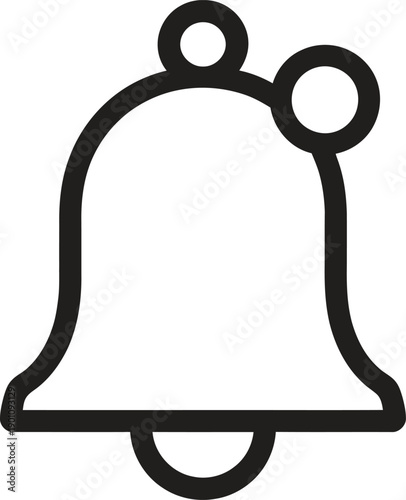 Empty bell line icon. Notification, alert, reminder, symbol vector illustration