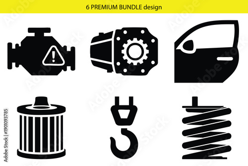 BundlCar Service and Auto Repair Silhouette Icon Sete_1