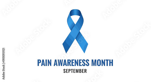 A blue ribbon signifies Pain Awareness Month in September, promoting understanding and support for those experiencing chronic pain.