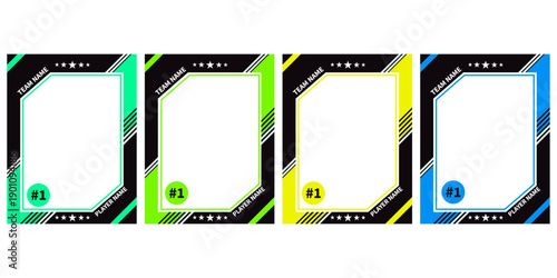 Card baseball frame neon border sports card set