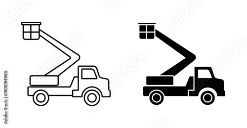 Boom Lift Aerial Work Platform Line Icon