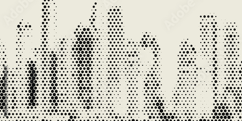 Hexagon Shapes Vector Abstract Geometric Technology Retrowave Sci-Fi Texture Isolated on Light Background. Halftone Hex Retro Simple Pattern. Eps10