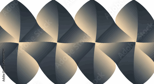 Abstract geometric pattern with a sense of depth and light, featuring repeating dark gray and cream-colored shapes.