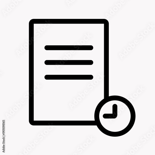 Expired Document Verification Rounded Outline Icon