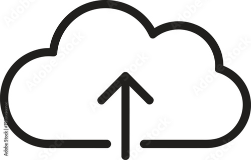 Cloud upload line icon. Data, storage, cloud computing, internet, transfer vector illustration