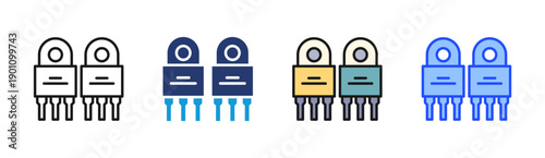 Power Socket icon set multiple style collection