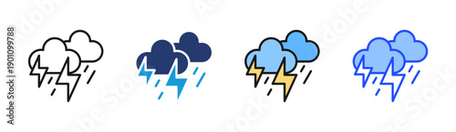 Storm Power icon set multiple style collection