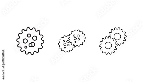 Cancer cell icon set, cancer disease vector illustration on white background.