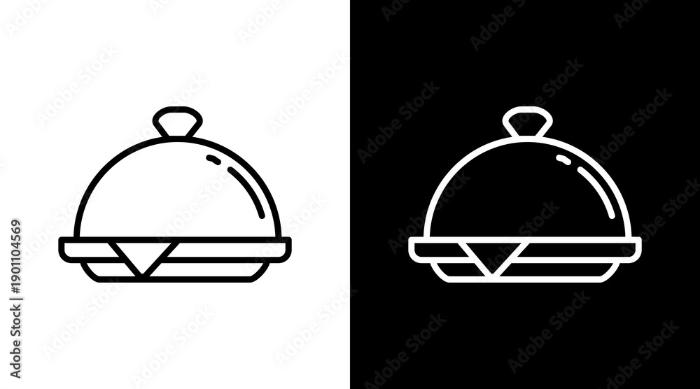 Fototapeta premium Food Tray White Icon Set Design