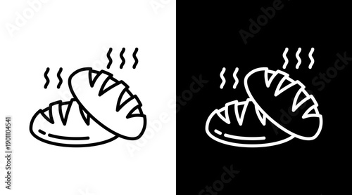 Bread White Icon Set Design