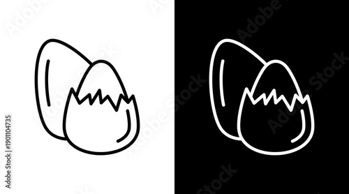 Boiled Egg White Icon Set Design