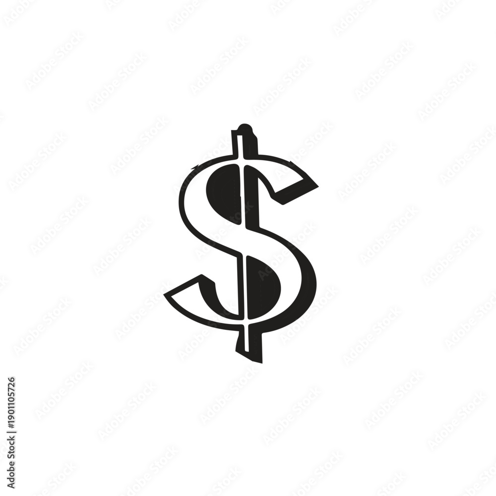 Obraz premium Dollar Icon – Minimal Finance and Business Symbol