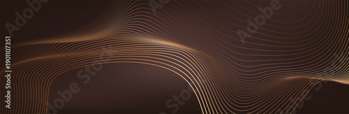 Abstract glowing wave lines on a brown background. Dynamic wave pattern. Abstract background with flowing particles. Dynamic waves. vector illustration.