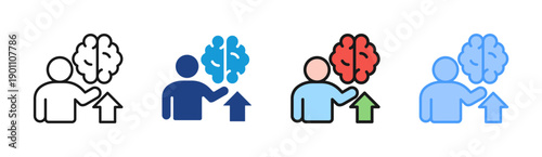 Self Growth icon set multiple style collection