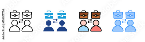 Collaboration icon set multiple style collection