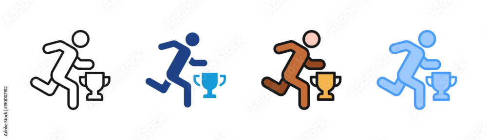 Fototapeta premium Winning Effort icon set multiple style collection