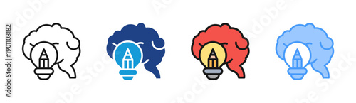 Creative Idea icon set multiple style collection