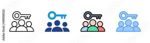 Leadership Role icon set multiple style collection