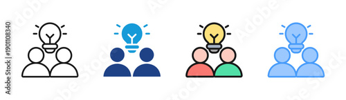 Team Success icon set multiple style collection