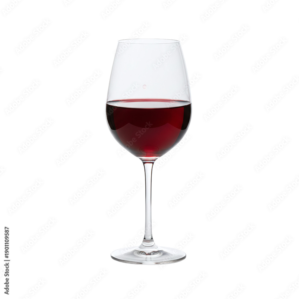 Fototapeta premium Glass of red wine isolated on gray background