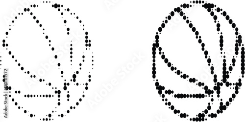 Set of halftone dots gradient pattern texture isolated on white background. Straight dotted spots using halftone circle dot raster texture. Vector blot half tone collection. eps10