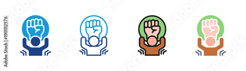 Inner Strength icon set multiple style collection
