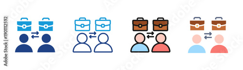 Collaboration icon set multiple style collection