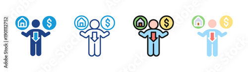 Life Balance icon set multiple style collection