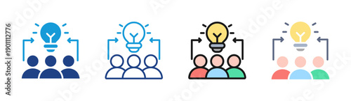 Team Idea icon set multiple style collection