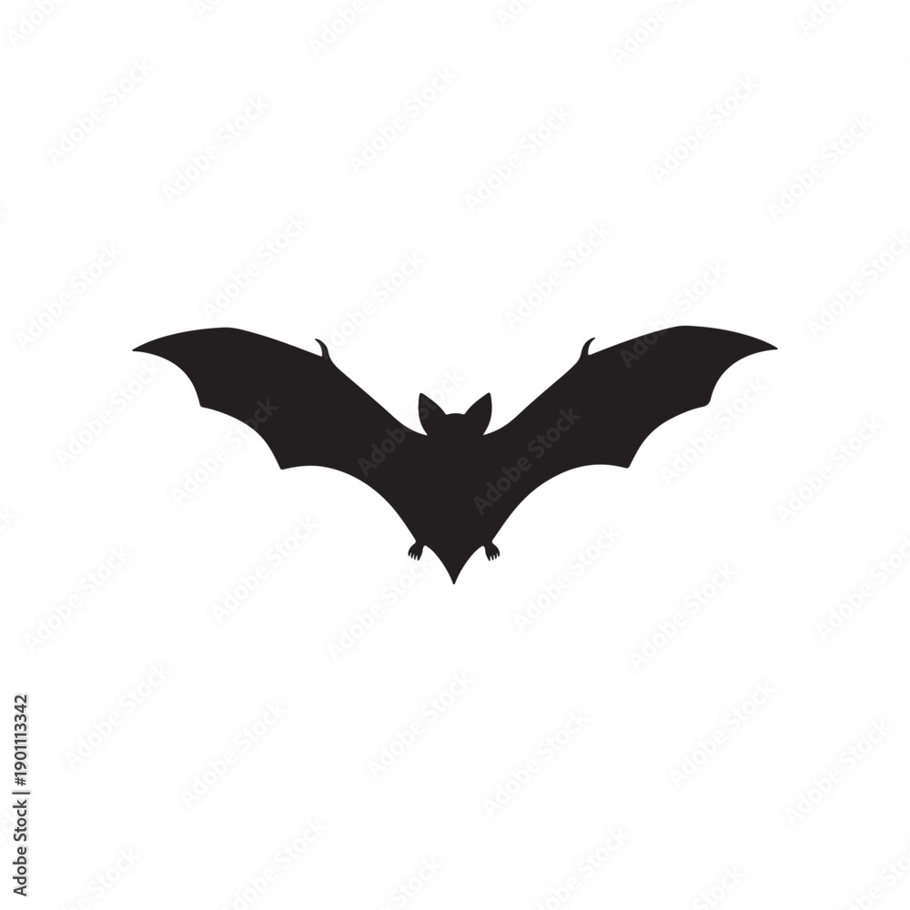 Fototapeta premium Vampire Bat Flying silhouette vector flat illustration design on white background