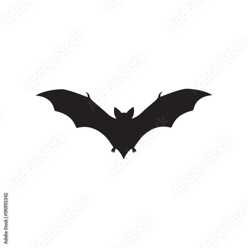 Vampire Bat Flying silhouette vector flat illustration design on white background