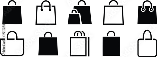 Shopping bag icon set. Shop bag, Online Shop icons collection. Vector illustration !