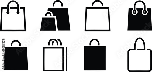 Shopping bag icon set. Shop bag, Online Shop icons collection. Vector illustration !