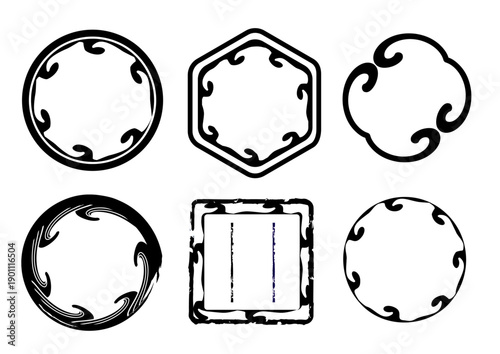 和風フレームロゴマークセット