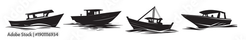  boat vector silhouette illustration