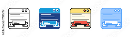 Quality Approval icon set multiple style collection
