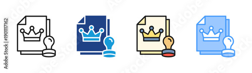 Premium Approval icon set multiple style collection