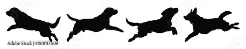diving dog silhouette bundle dog jumping clipart black