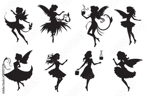  fairy silhouette illustration bundile pro design
