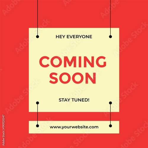 Coming Soon Teaser for New Product or Service Launch Vector Template