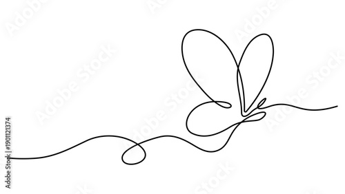 Foto Elegant butterfly continuous one line drawing minimalist outline vector illustration