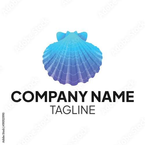 Colorful gradient sea shell logo. Shell icon and symbol. Company and business logo
