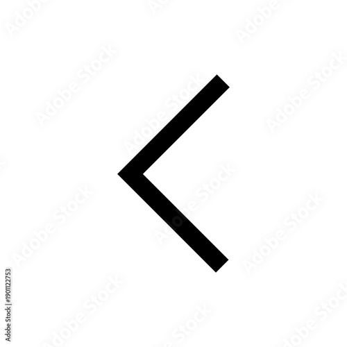 Outline chevron arrow icon pointing left, suitable for user interface navigation, indicating previous, back, or less than.