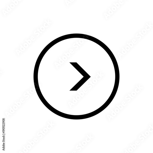 Free Download Black right-pointing arrow icon within a circular border, a common user interface element for navigation, advancing, or playing content. - GFXLoad