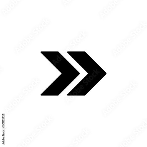Black double right-pointing arrow icon, a common user interface element for fast-forwarding, skipping, or advancing content.