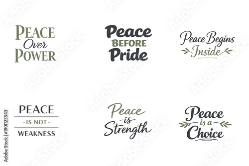 Inspirational peace quotes collection with motivational messages