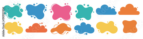 collection of colorful abstract organic shapes and blobs